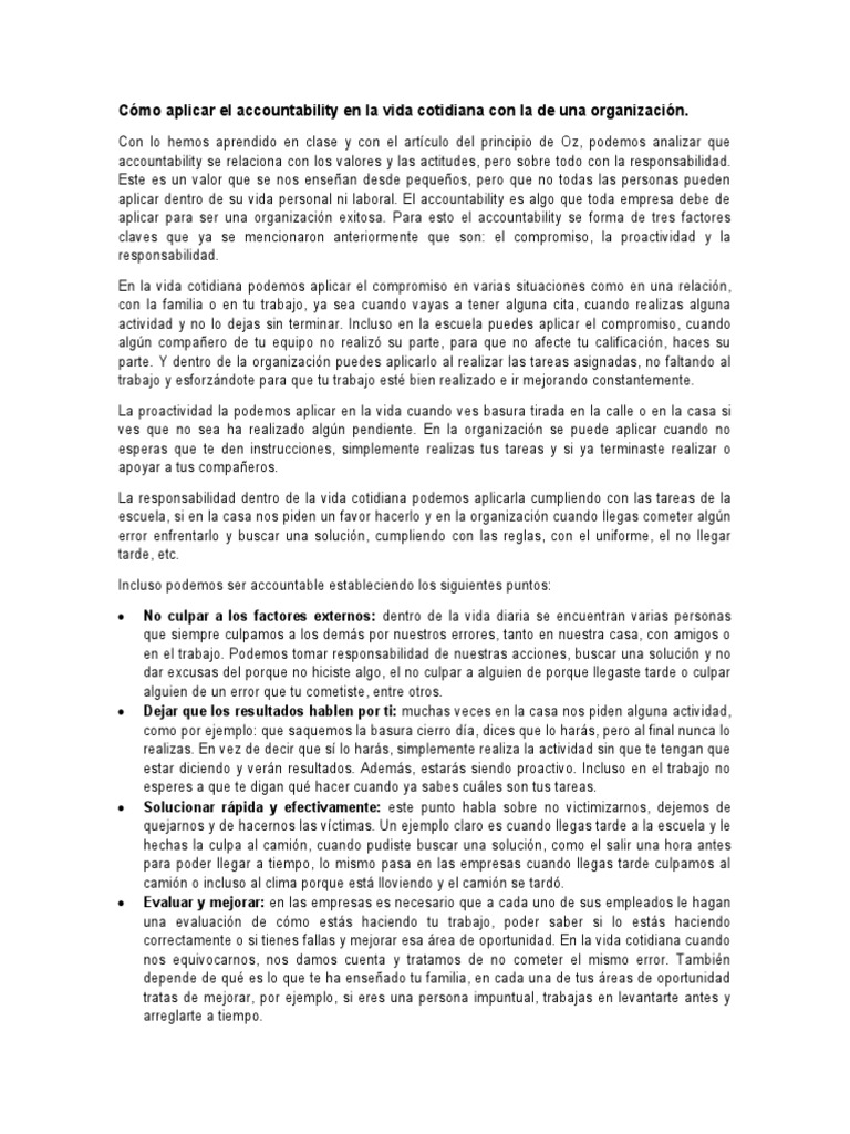 Aplicando el Ciclo de Accountability | PDF