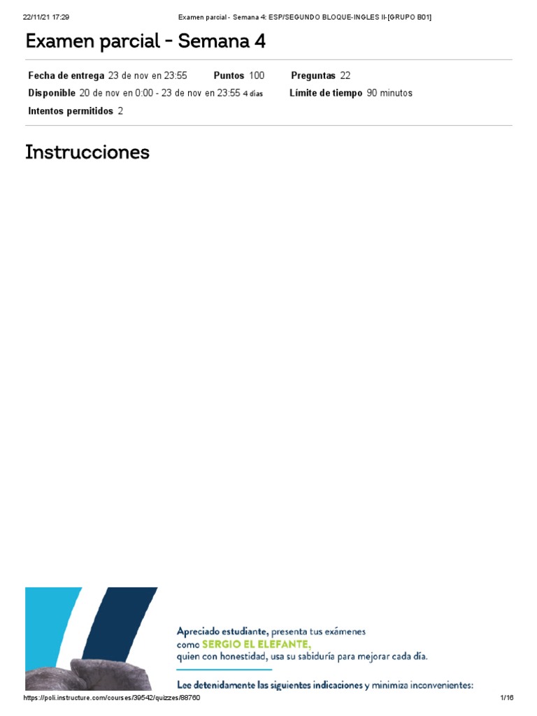 Examen Parcial Inglés II - Semana 4 | PDF | Cooking | Cuisine