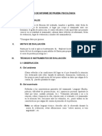 Modelo de Informe Pruebas Psicológicas (Psicopatología 1)