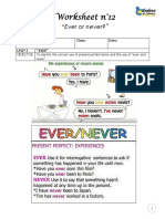 1° Medio - Worksheet 12 - Ever or Never