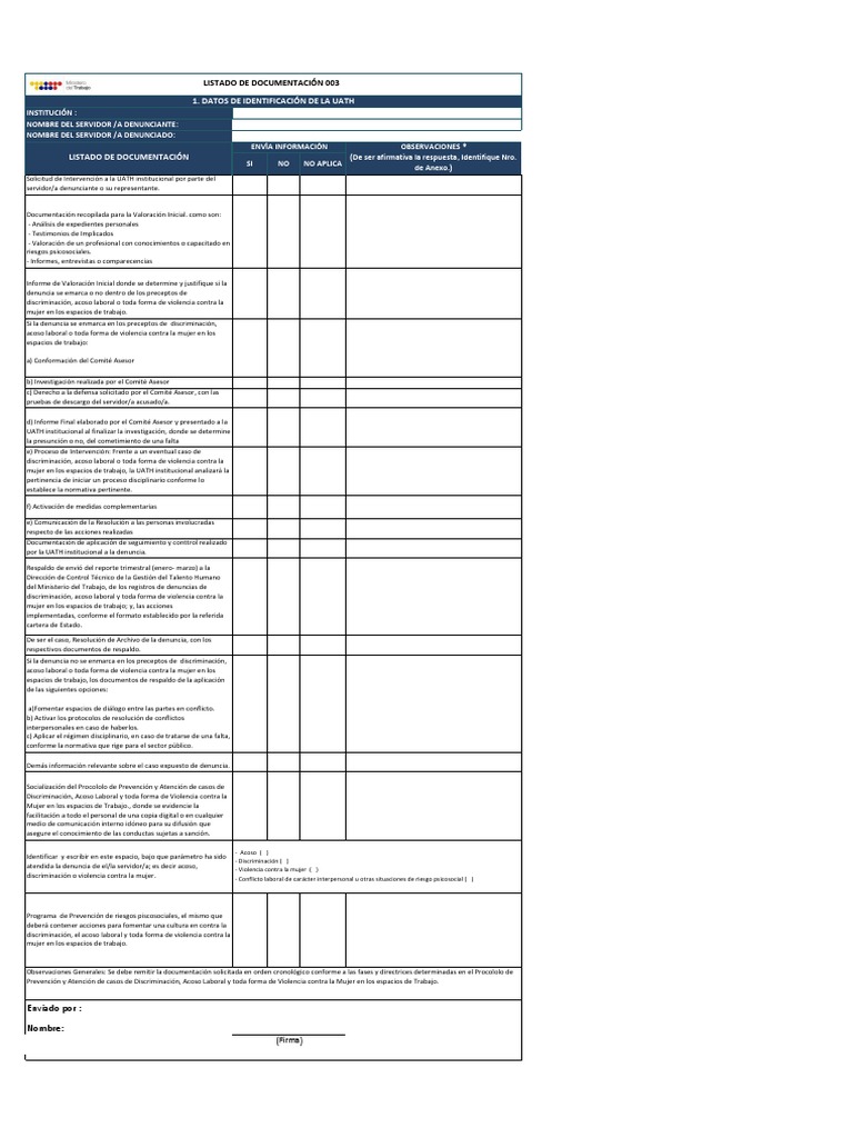 Check List Protocolo0906162001666361184 | PDF | Violencia | La ...