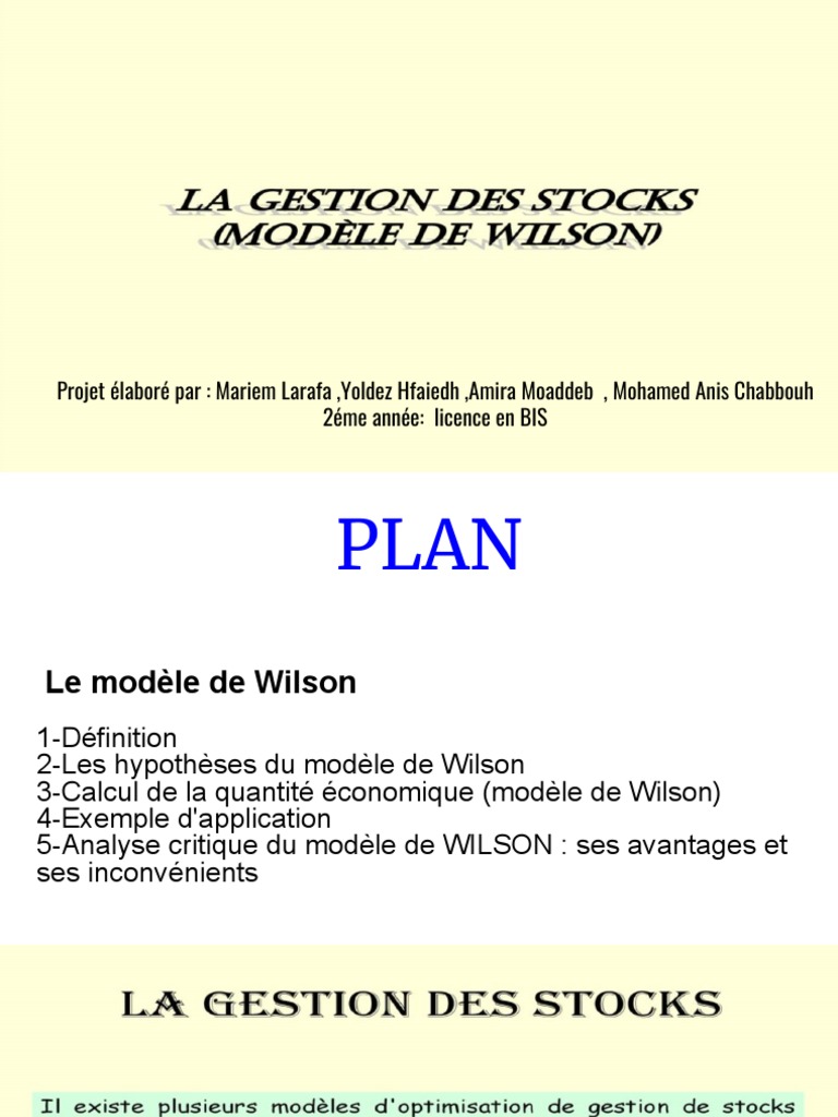 Analyse du Modèle de Wilson | PDF