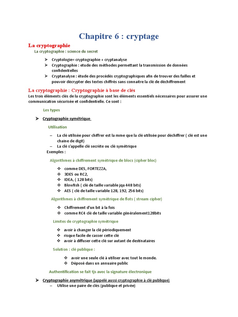 Cryptographie : Méthodes et Applications | PDF | Public-key ...