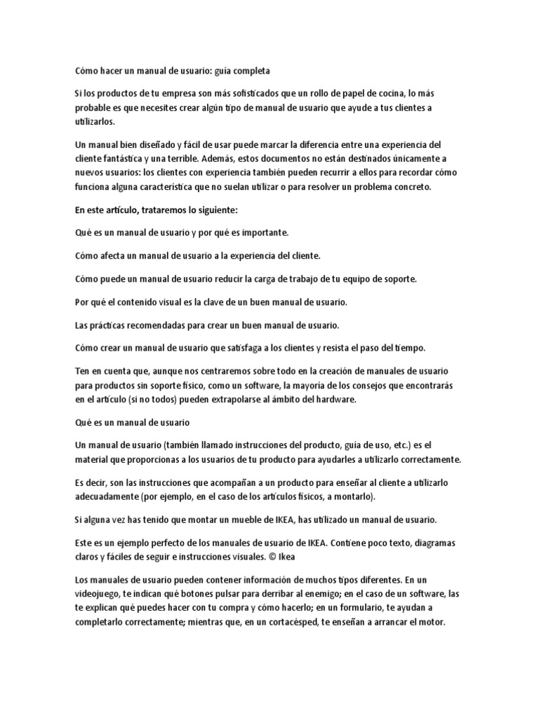 Guía para crear un manual de usuario | PDF | Usuario (informática) | Imagen