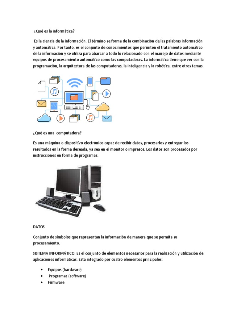 Definición de Informática y Computadoras | PDF