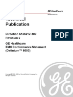 Technical Publication: Direction 5135612-100 Revision 2 GE Healthcare EMC Conformance Statement (Definium™ 6000)
