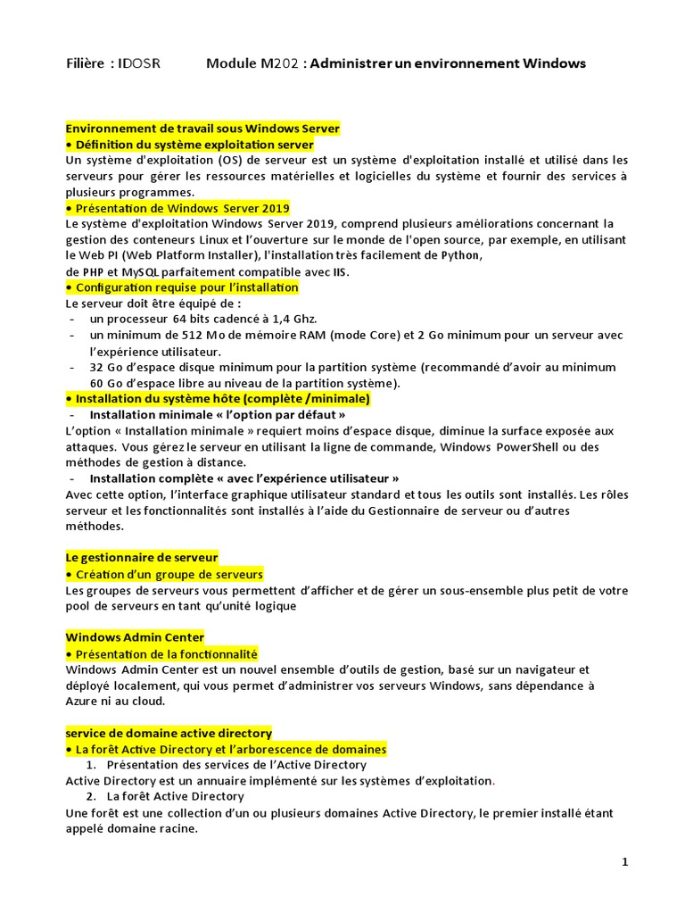 Administration de Windows Server 2019 | PDF | Active Directory ...