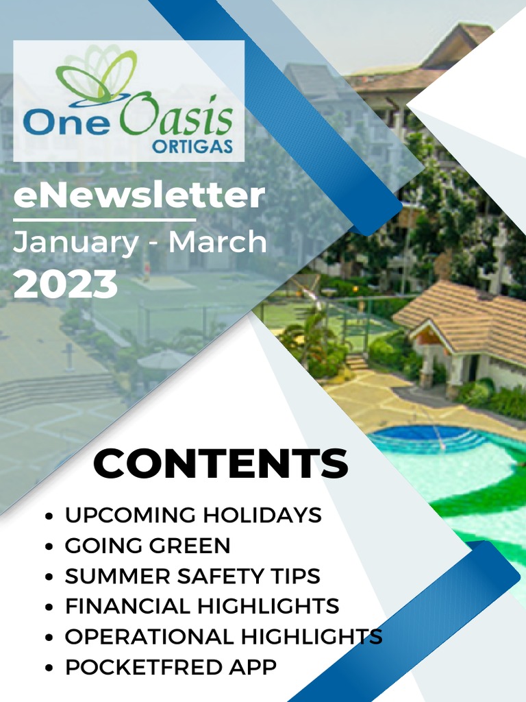 One Oasis Ortigas - Newsletter 1Q 2023 Rev 2 | PDF | Water | Drink