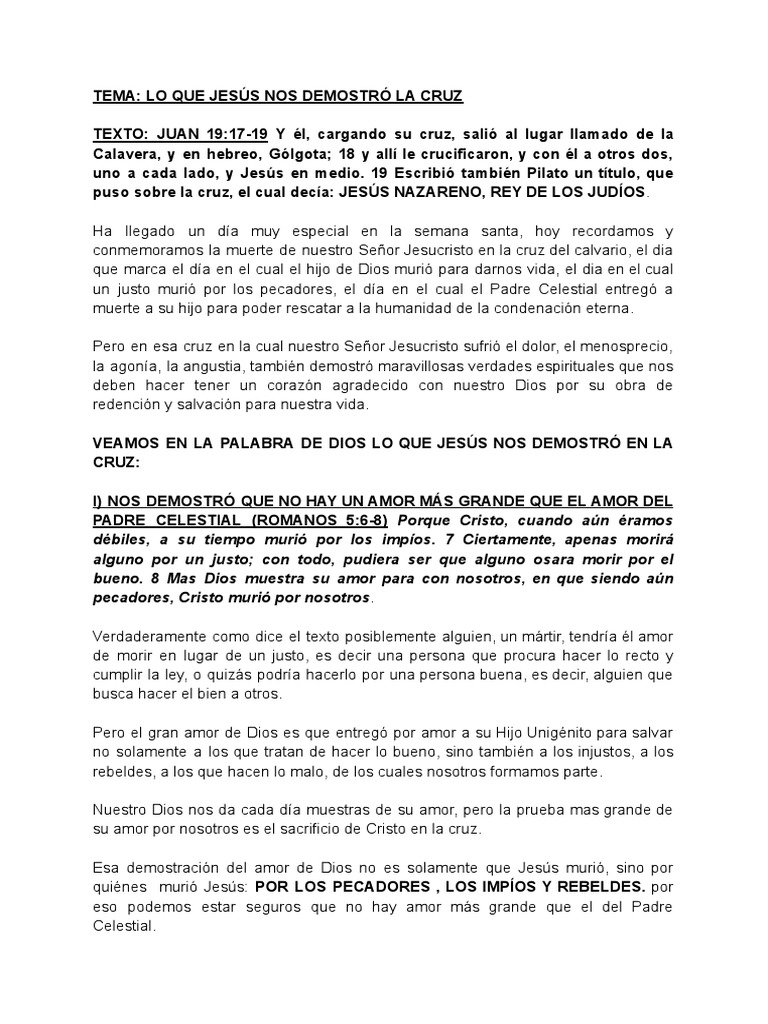 El Amor de Jesús en la Cruz | PDF | Jesús | Salvación