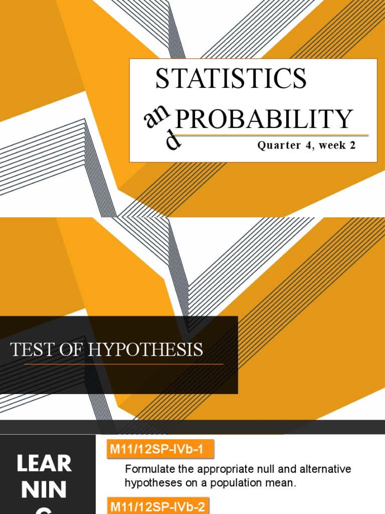 2nd-Sem Quarter4 Stat Week2 | PDF | Hypothesis | Statistical Hypothesis ...