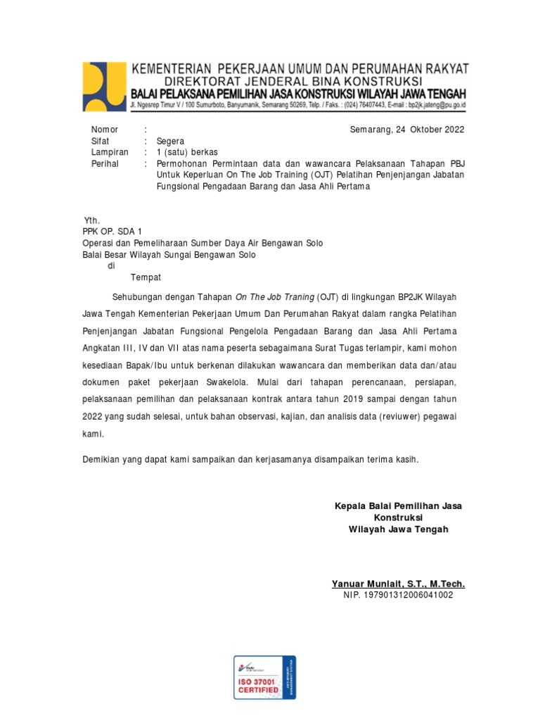 Surat pengantar permohonan data ppk op sda swakelola pdf