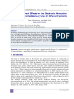 Study of Solvent Effects On The Electronic Absorption Spectra of Synthesized Acrylates in Different Solvents