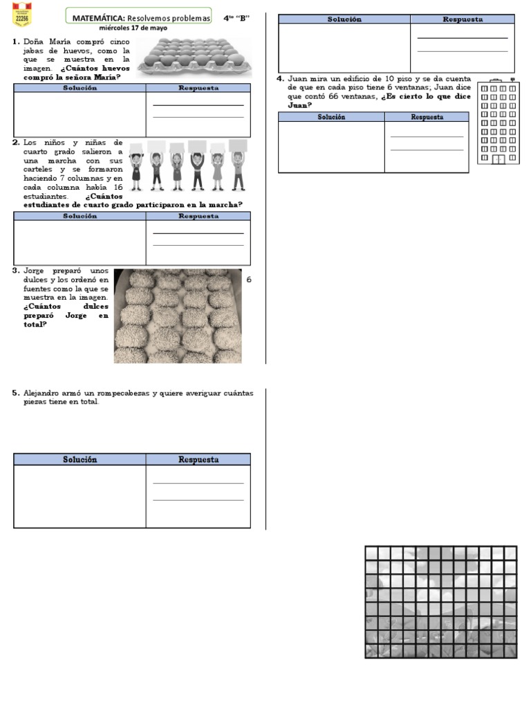 FICHA MAT. Multiplicamos en Filas y Columnas | PDF