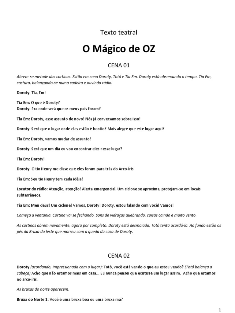 Texto teatral_O mágico de Oz | Mágico de Oz (Personagem) | Leão