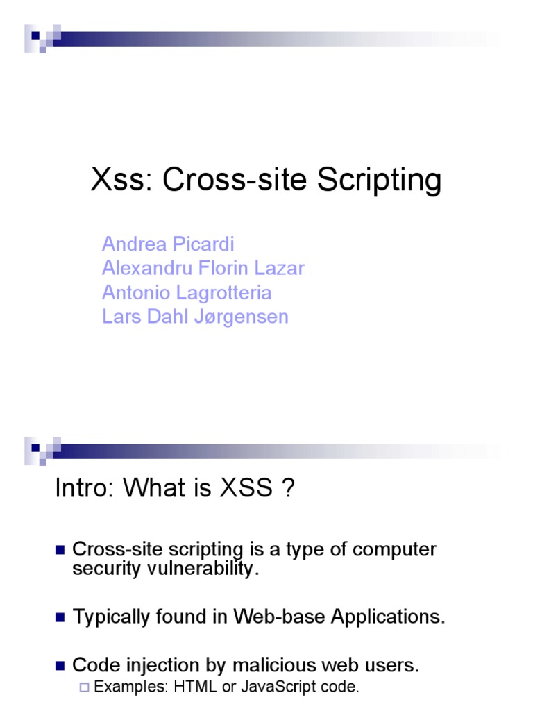 PDF] A threat pattern for the cross-site scripting (XSS) attack