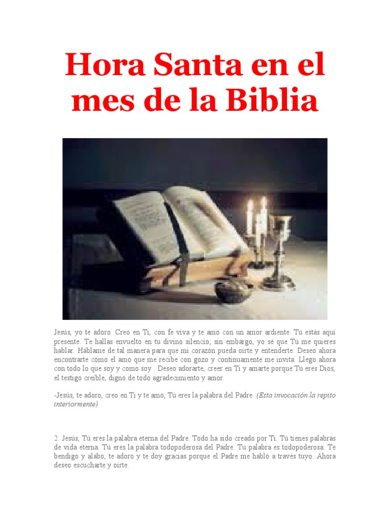 Hora Santa en el Mes de la Biblia | PDF | María, madre de Jesús | Amor