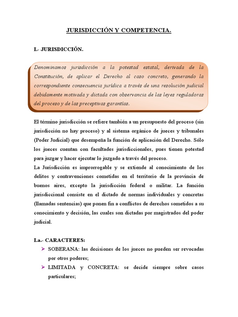 Jurisdicción y Competencia | PDF | Jurisdicción | Judicaturas