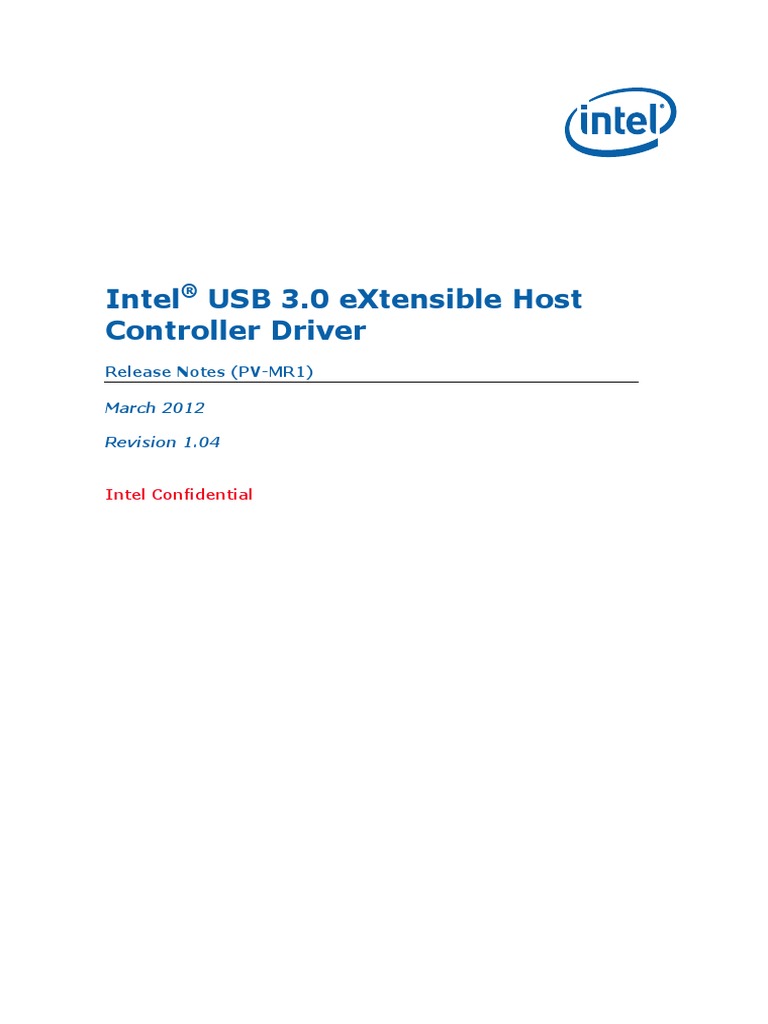 Intel r usb 3 0 extensible host controller driver release notes r1
