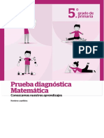 Prueba Diagnóstica Matemática, Conozcamos Nuestros Aprendizajes. 5 Grado de Primaria