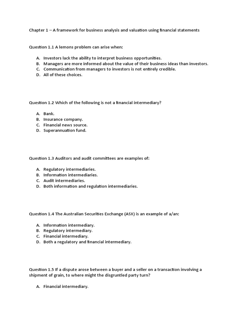 Palepu 3e - TB - Ch01 Homework Question | PDF | Audit | Accounting