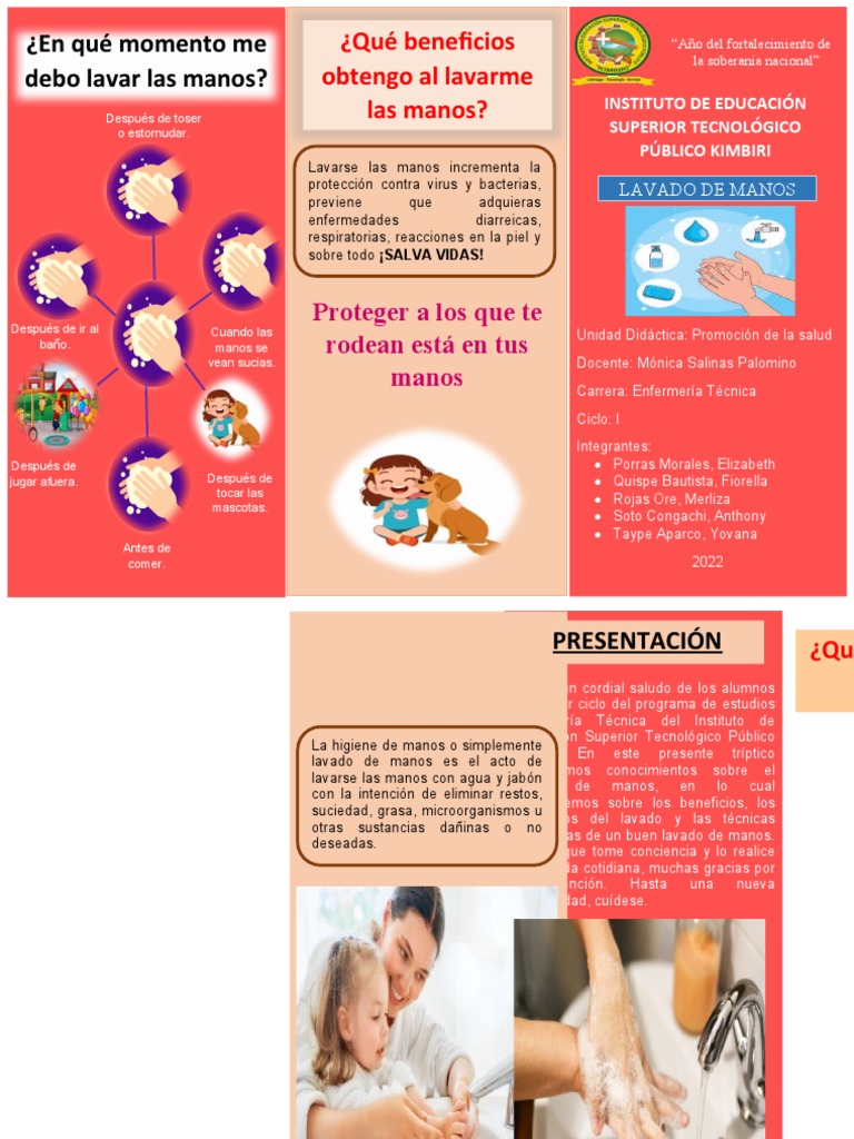 Beneficios y Momentos del Lavado de Manos | PDF | Lavado de manos ...