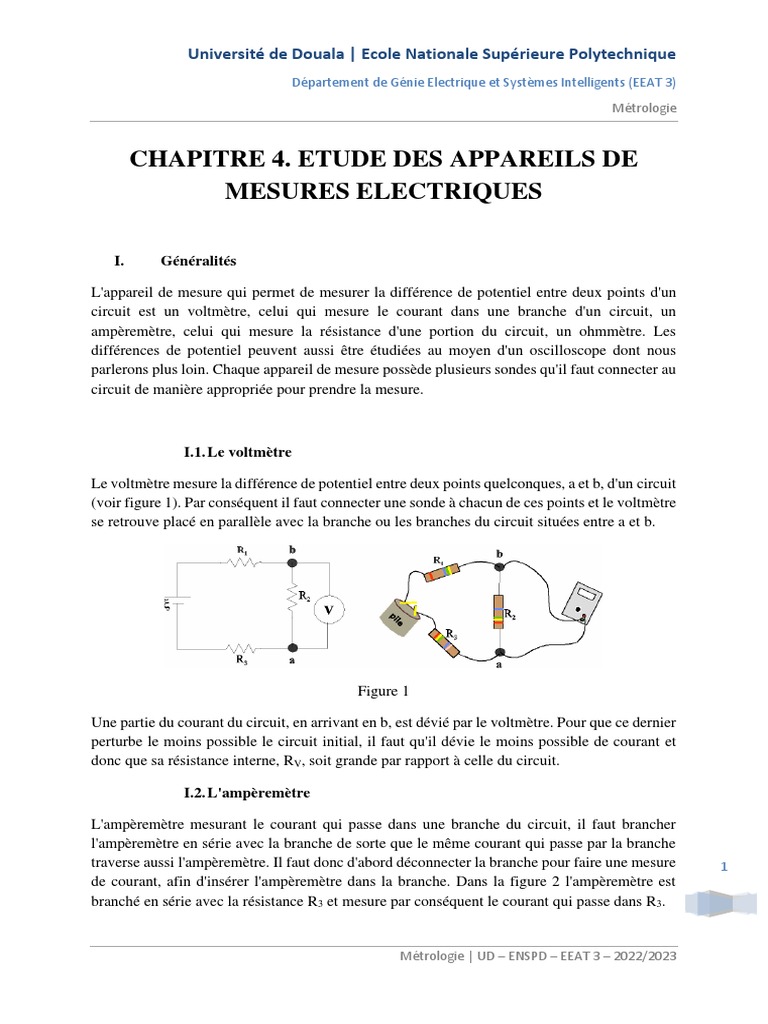 Les appareils de mesure électrique en document pdf