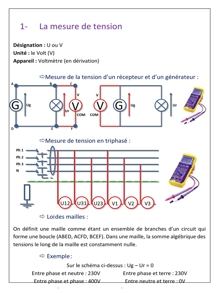 Mesures Electriques 1 PDF, PDF, Tension électrique