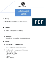Objective Test 02 - Test Syllabus - PDF Only - (Neev 2024)