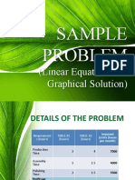 SAMPLE PROBLEM (Linear Equation and Graphical Solution)