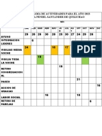 Programa de Activedades para El Año 2023 Iglesia Peniel Santander de Quilichao