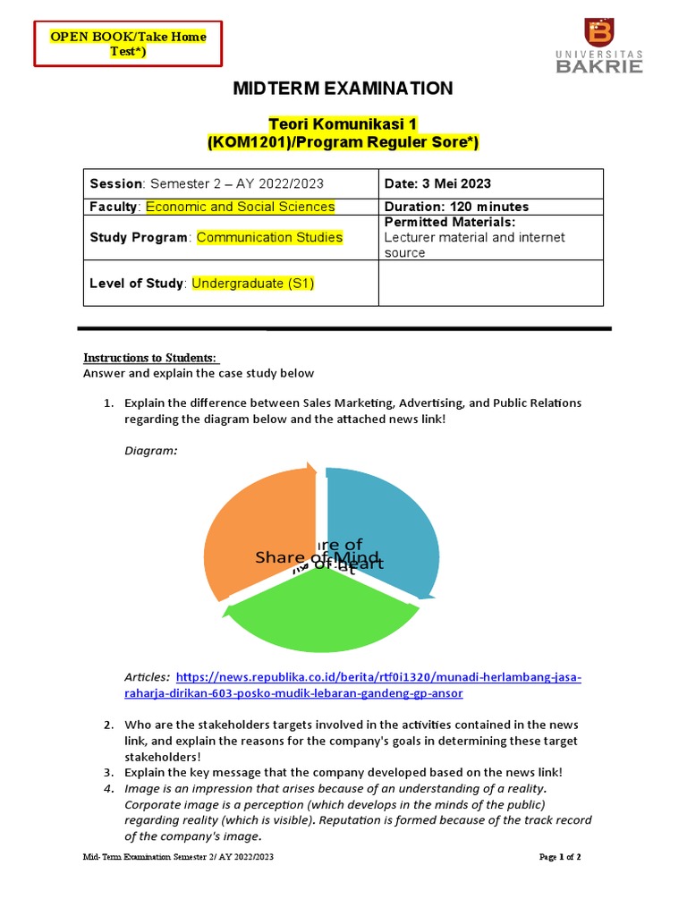 Soal UTS | PDF | Reputation | News