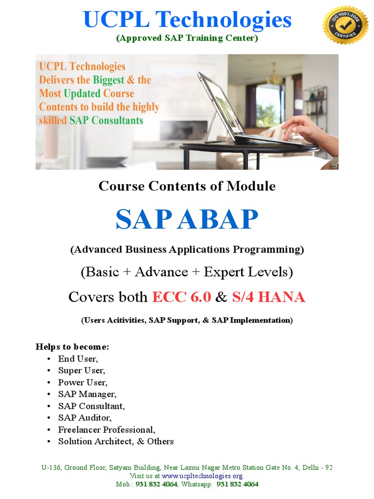 SAP ABAP S/4 HANA Course Overview | PDF | Software Engineering ...