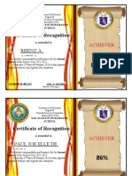Achievers Certificate