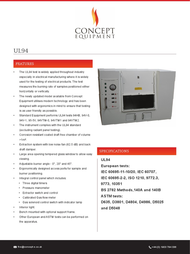 Spec UL94 Flame Chamber | PDF | Mains Electricity | Ac Power Plugs And ...