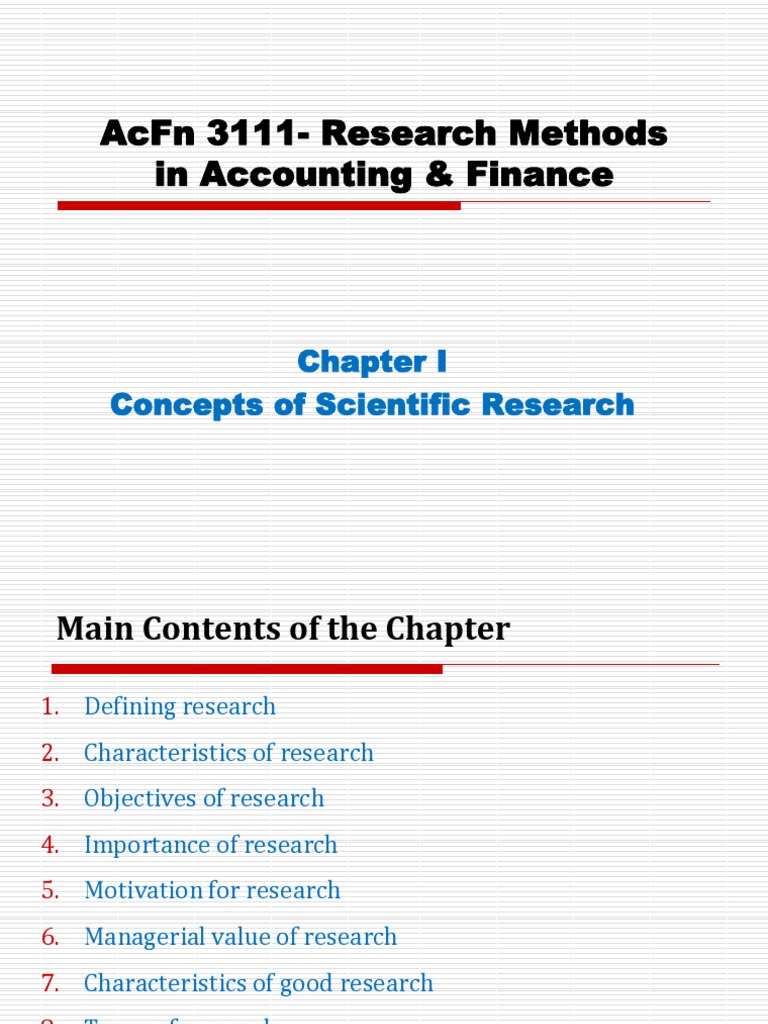 Research Methods Chapter 1 Concepts Of Scientific Research Pdf
