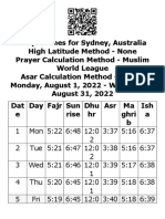 Sydney Prayer Times