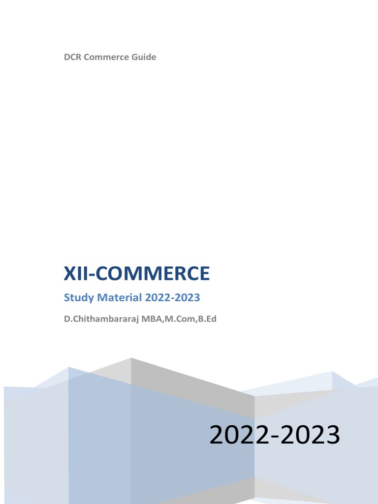 12th Commerce Study Material em | PDF | Financial Markets | Securities ...