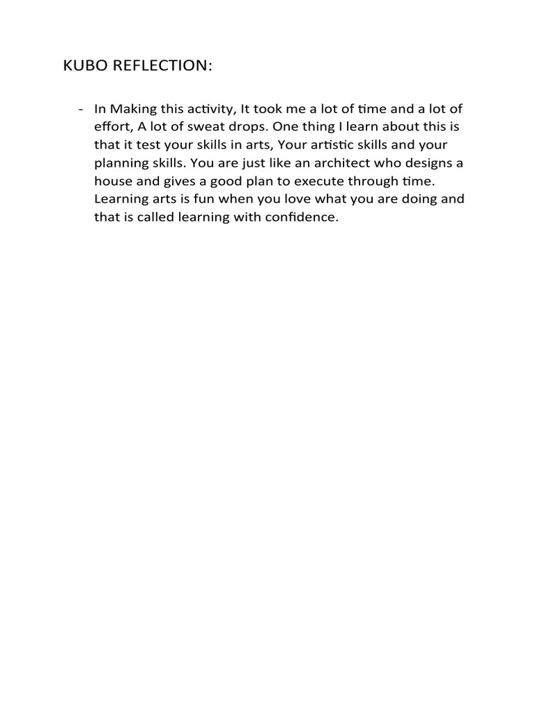 Kubo Reflection | PDF | Career & Growth