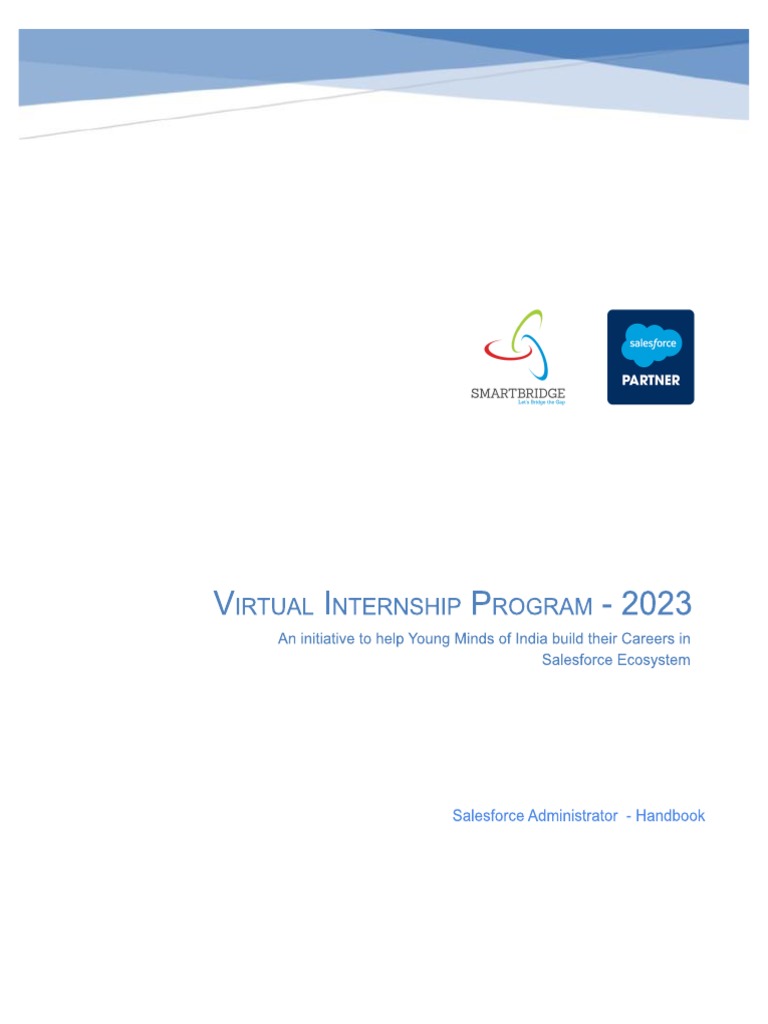 Admin HandBook Salesforce Virtual Internship 2023 | PDF | Mentorship ...