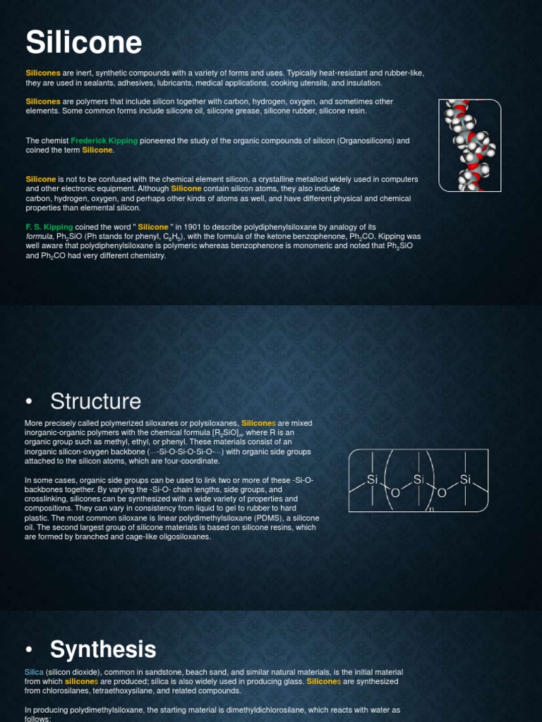 Polydiphenylsiloxane and Silicone Properties | PDF | Silicone | Polymers