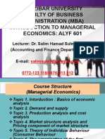 Managerial Economics 1 Introduction