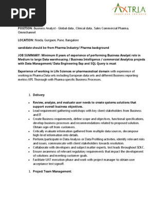 Business Analyst Job Description 