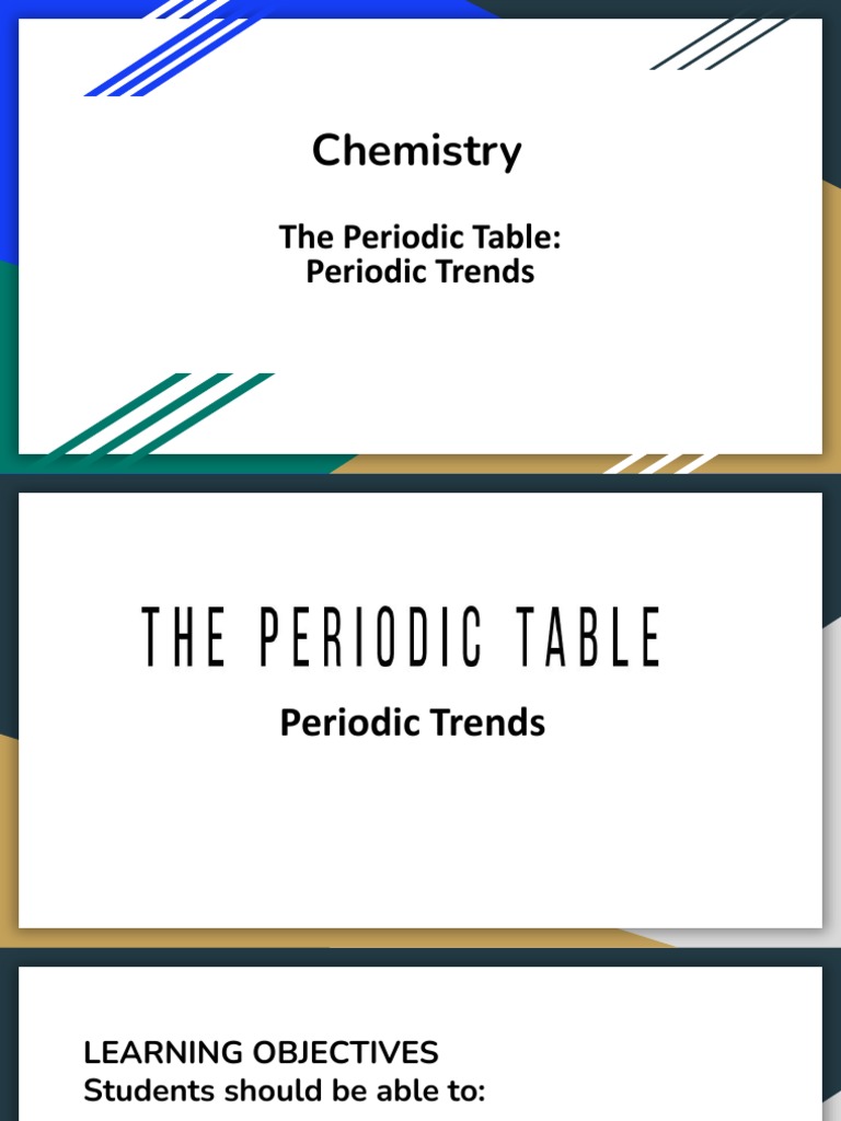 Upload - The Periodic Table and Trends | PDF | Ion | Periodic Table