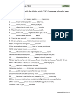 Definite Article The - PDF Grammar Worksheet - B1 - ART004