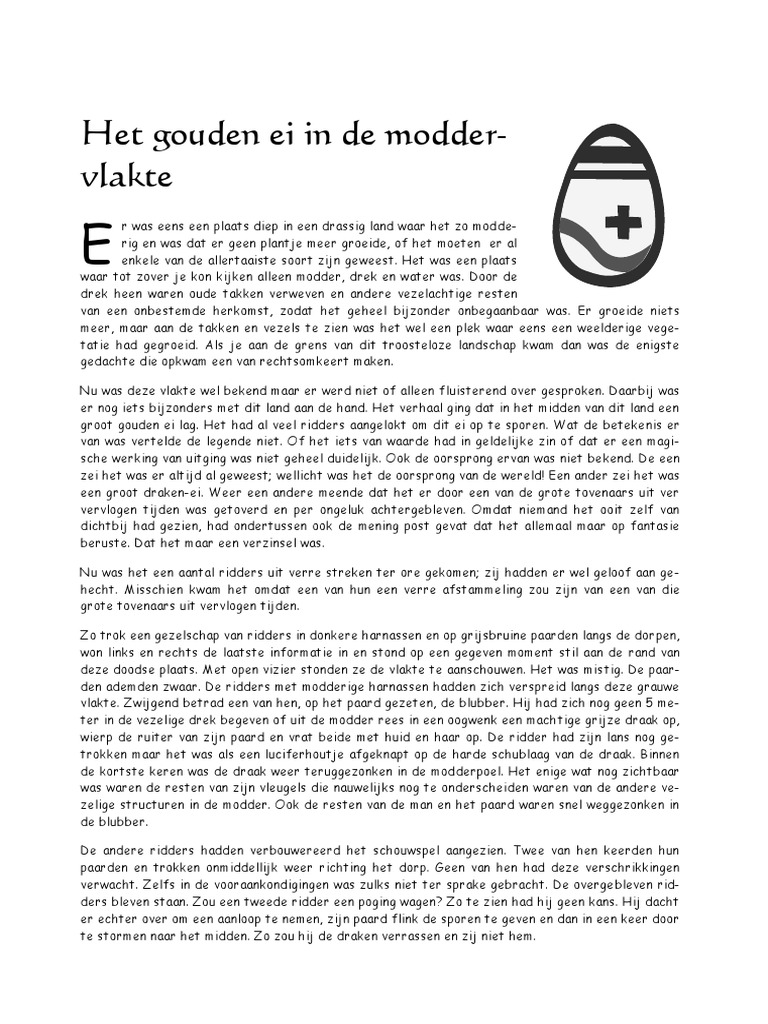 Sprookje Het Gouden Ei in de Moddervlakte (Ivar Römer) PDF