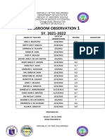 Classroom Observation SY. 2021-2022