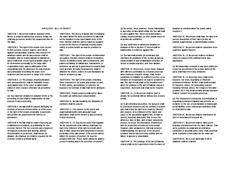 Bill of Rights: Key Legal Protections | PDF | Search And Seizure ...