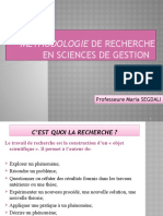 Méthodologie de Recherche en Sciences de Gestiion