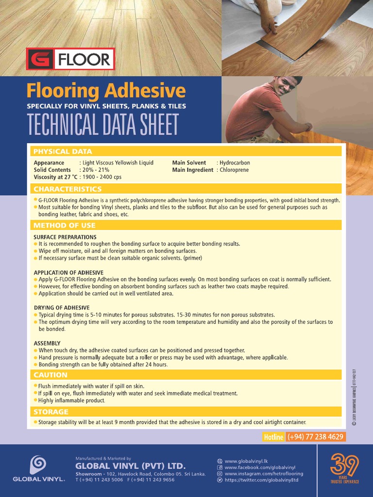GFLOOR Adhesive Technical Data Sheet PDF