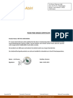 Food-Feed Grade Certificate - Methyl Isoeugenol